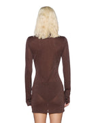Womens Devin Ls Shirtdress Stone Lurex Slim Dresses - Beige