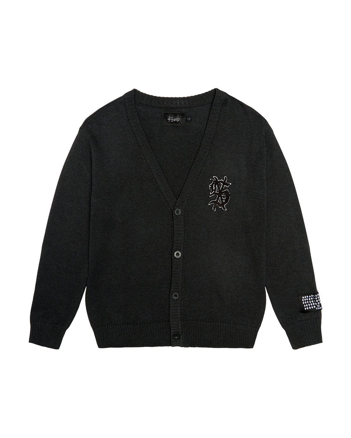 Mens Dug Out Cardigan Black Regular Knitwear - Black
