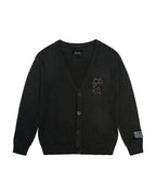 Mens Dug Out Cardigan Black Regular Knitwear - Black