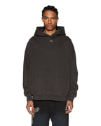 Mens Eagle Ekcess Hoodie Faded Black Oversized Fleece - Black