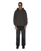 Mens Eagle Ekcess Hoodie Faded Black Oversized Fleece - Black