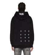Mens Faust Biggie Hoodie Jet Black Oversized Fleece - Black