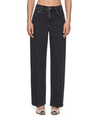 Womens Empire Jean Noir Relaxed Straight Denim Jeans - Black