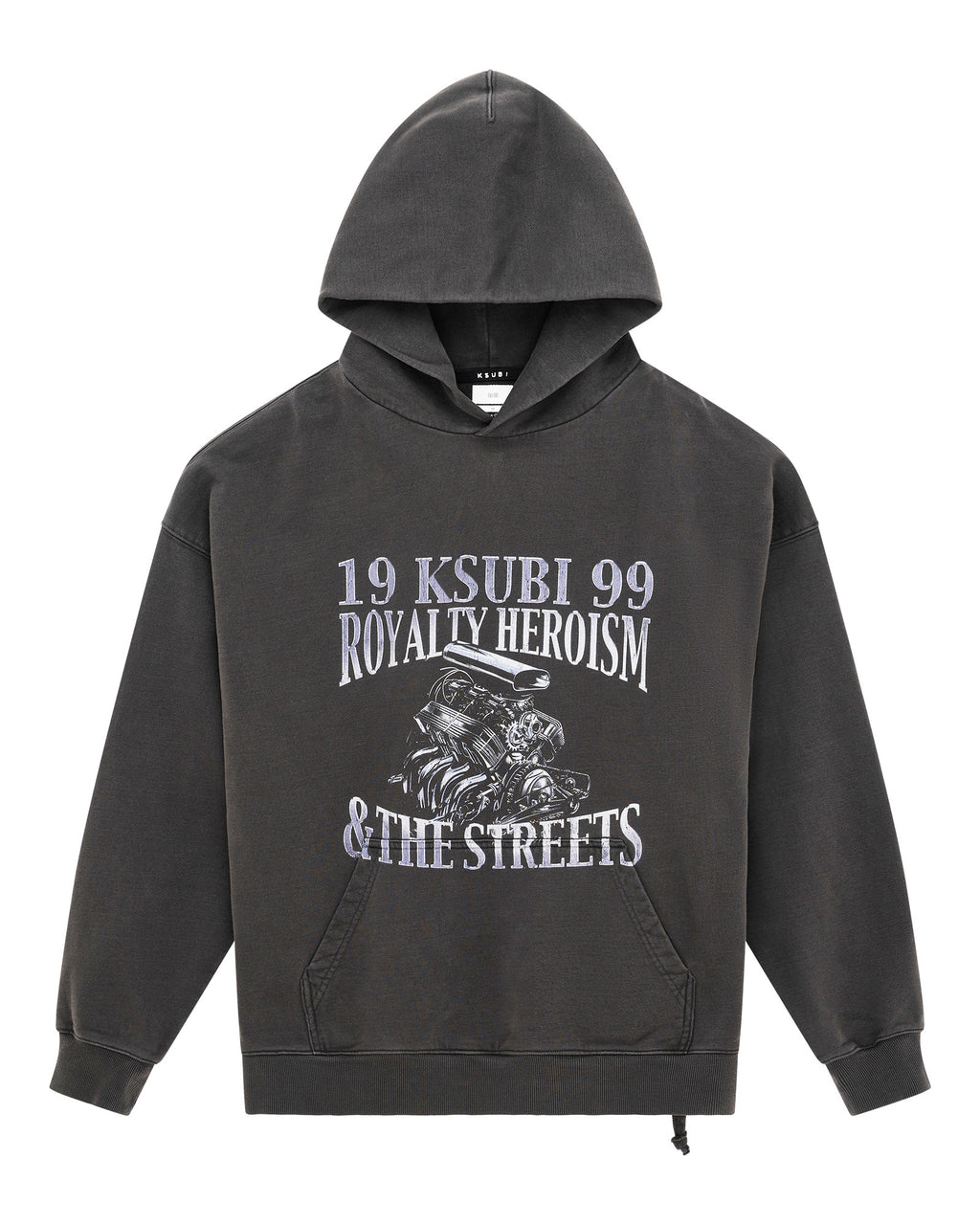 MENS ENGINE EKCESS HOODIE FADED BLACK FLEECE