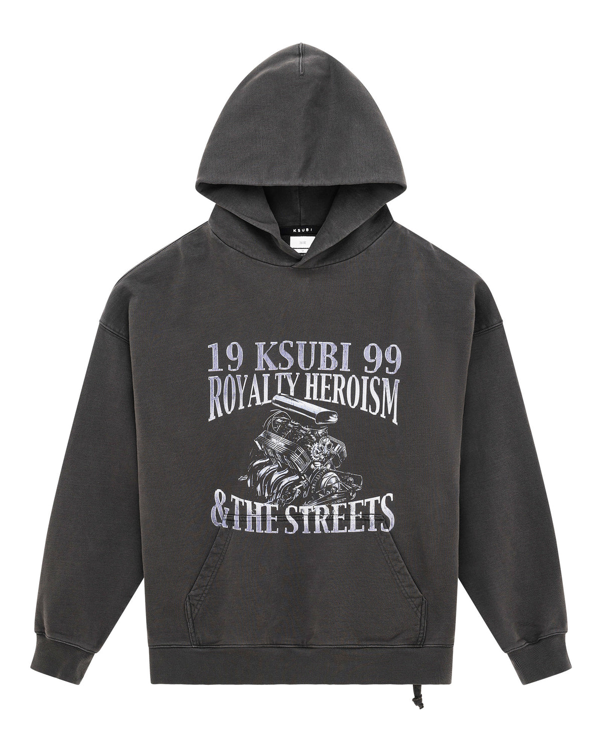MENS ENGINE EKCESS HOODIE FADED BLACK FLEECE