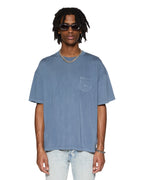 Mens Est Pocket Ss Tee Deep End Regular Tees - Blue