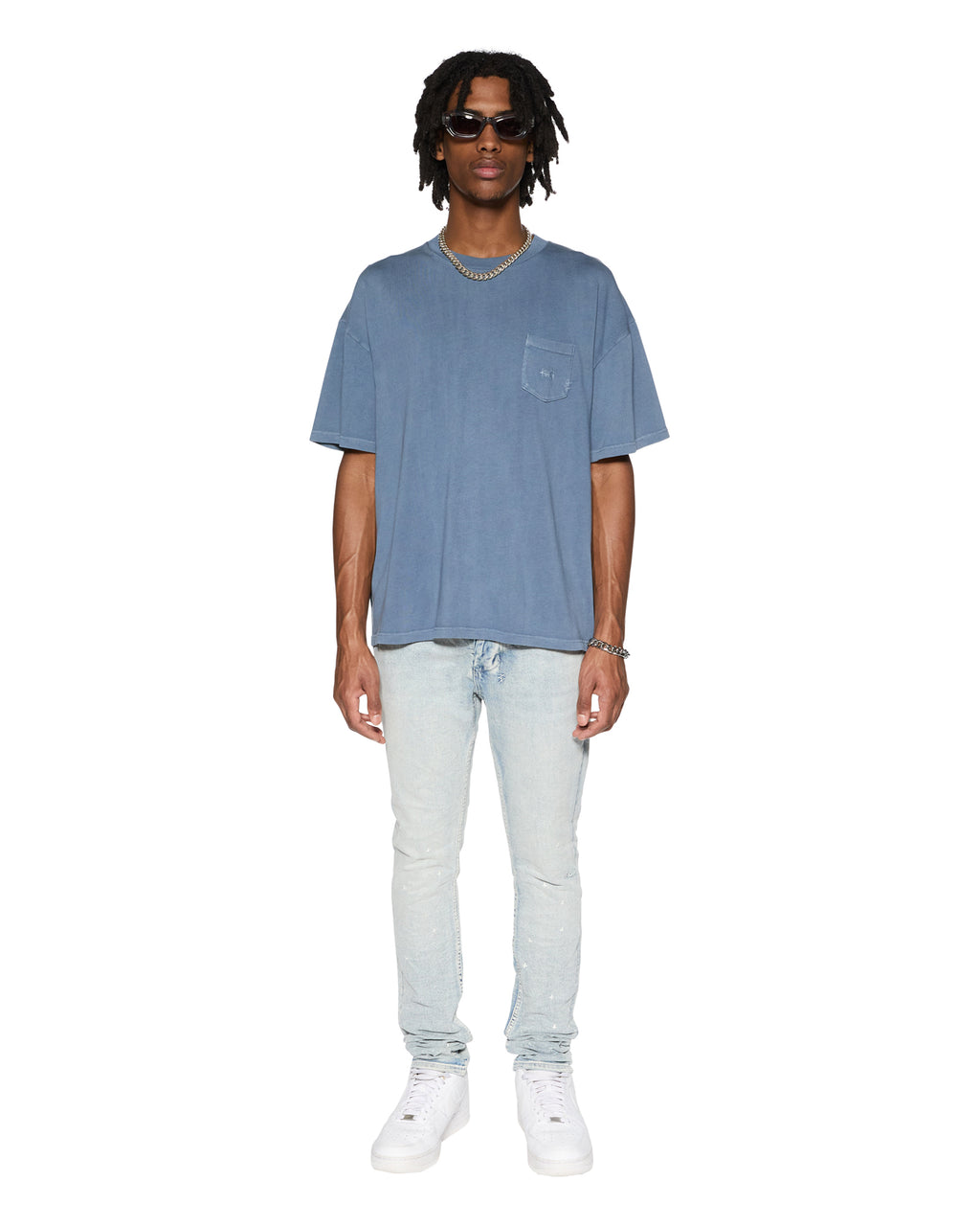 Mens Est Pocket Ss Tee Deep End Regular Tees - Blue