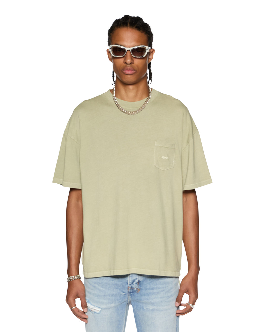 Mens Est Pocket Ss Tee Grass Regular Tees - Green