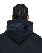 MENS 4X4 PAISE BIGGIE HOODIE COBALT BLACK FLEECE