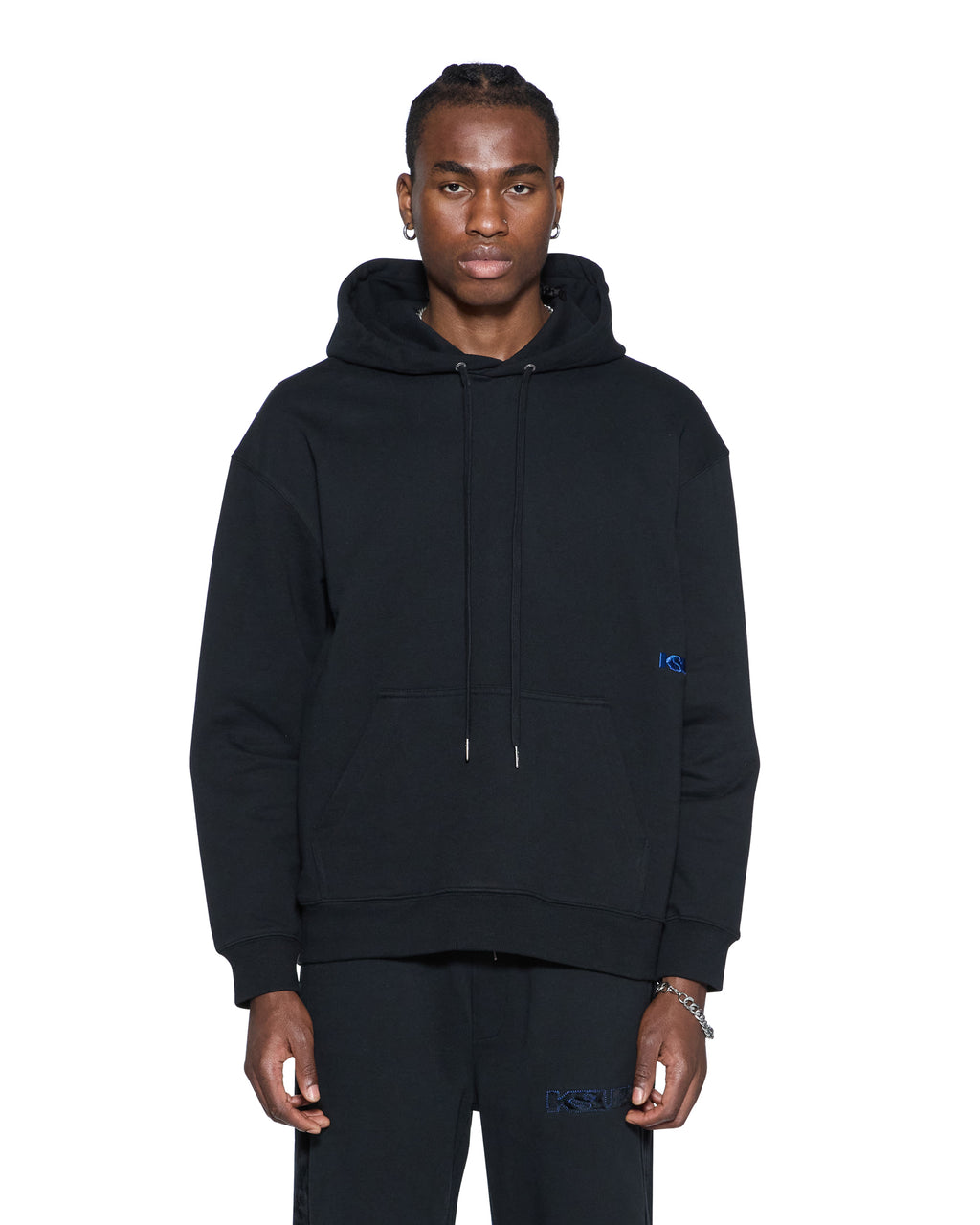 MENS 4X4 PAISE BIGGIE HOODIE COBALT BLACK FLEECE