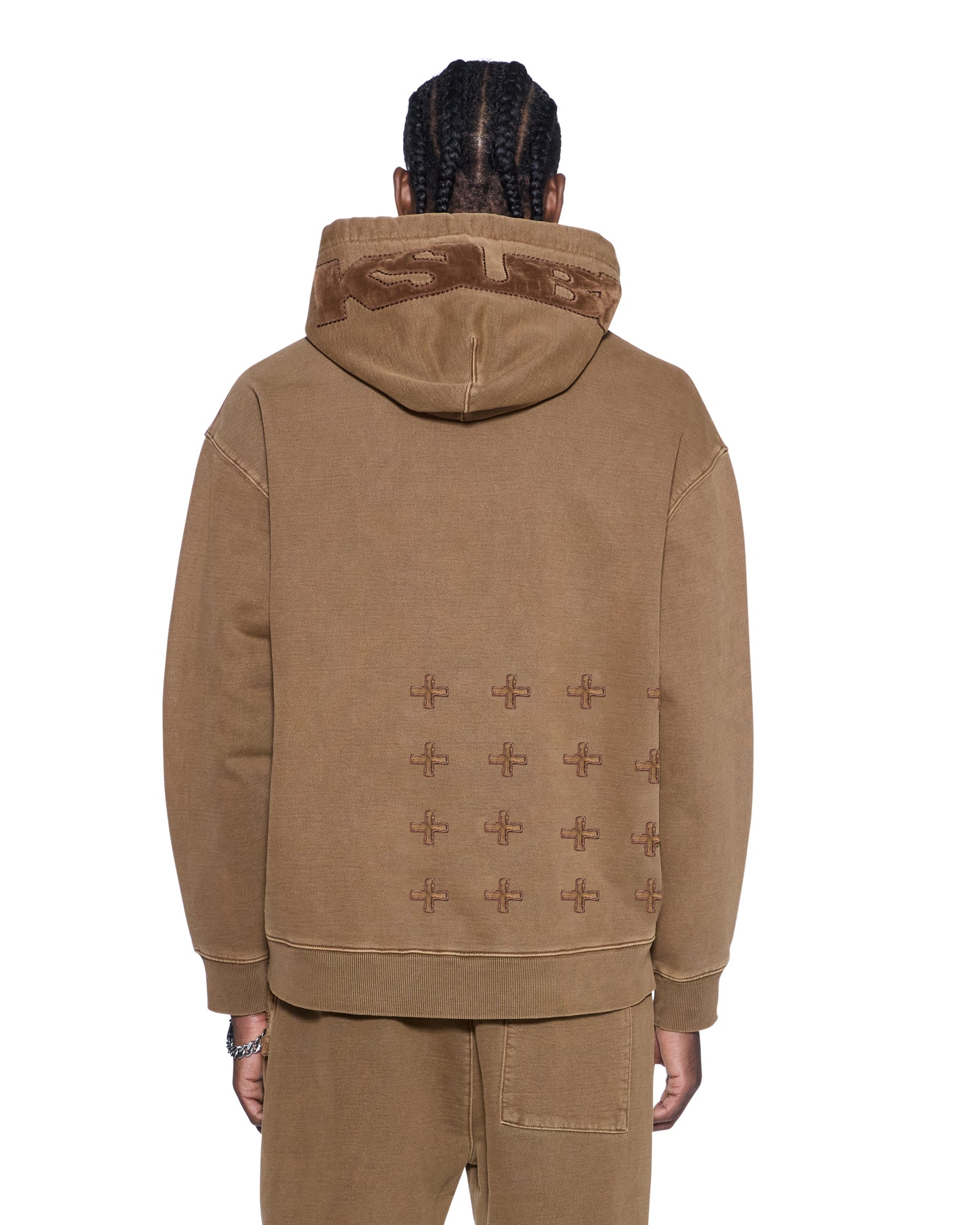 Mens 4x4 Luxe Biggie Hoodie Espresso Fleece | Ksubi ++