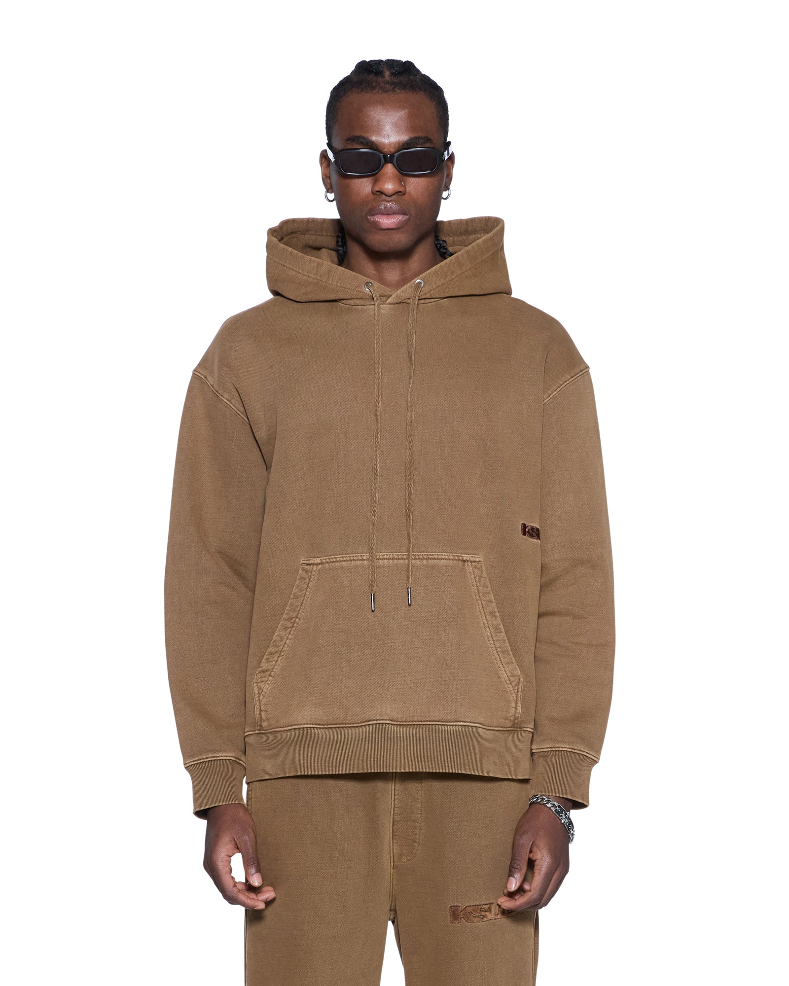 Mens 4x4 Luxe Biggie Hoodie Espresso Fleece | Ksubi ++