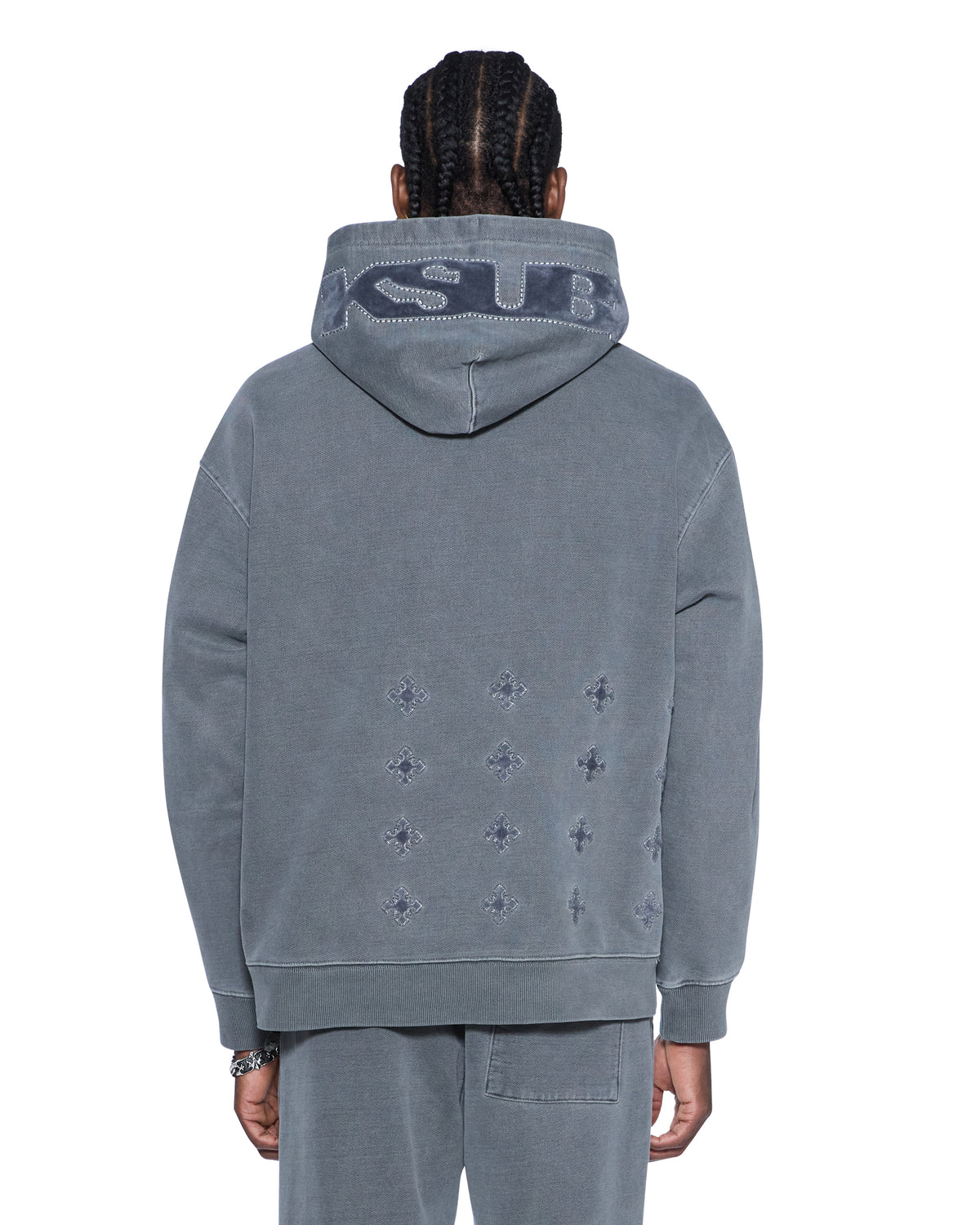 MENS 4X4 PAISE BIGGIE HOODIE CHARCOAL FLEECE