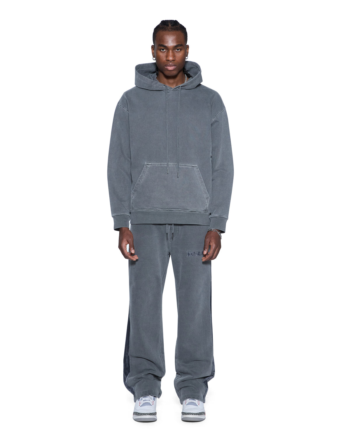 MENS 4X4 PAISE BIGGIE HOODIE CHARCOAL FLEECE