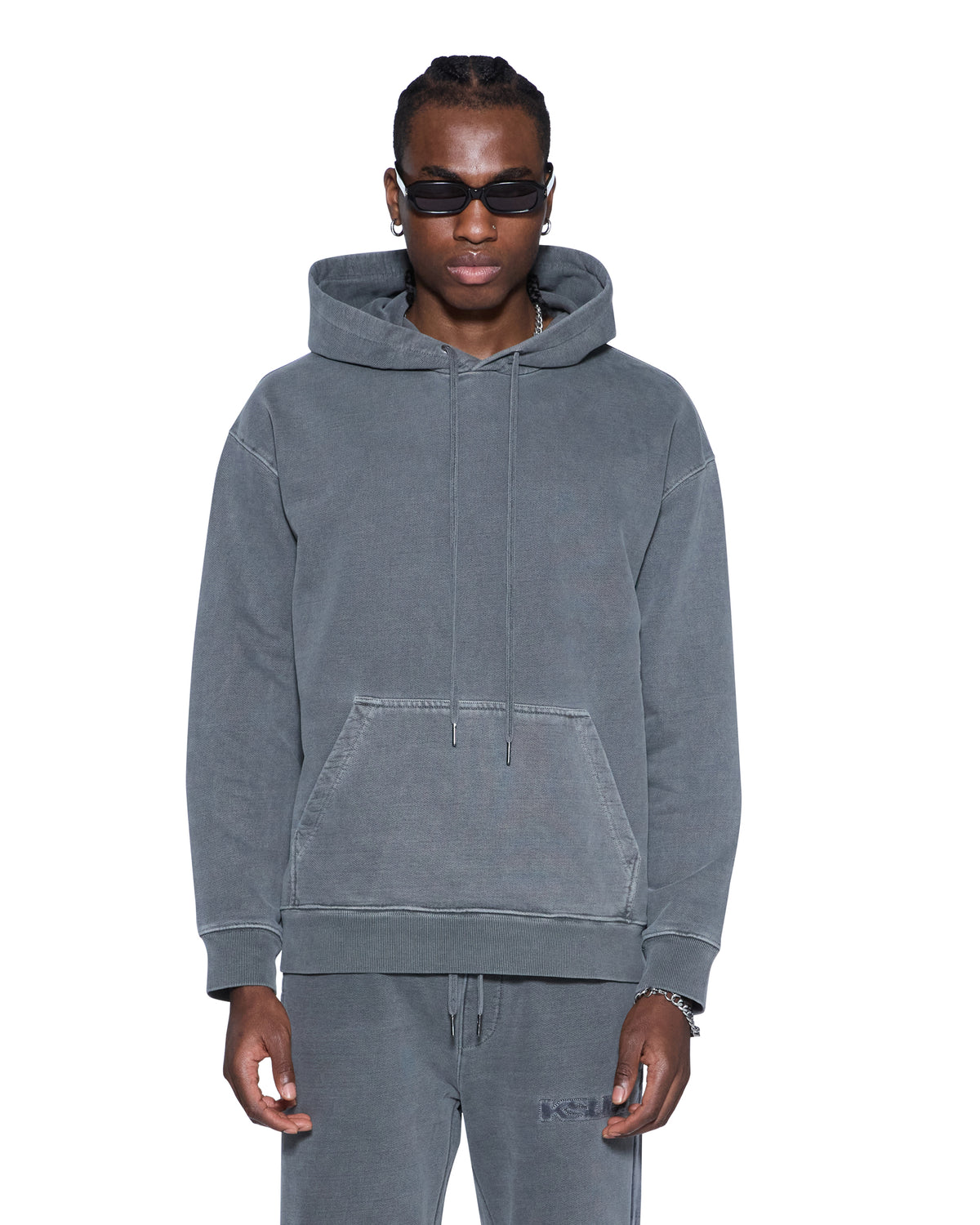 MENS 4X4 PAISE BIGGIE HOODIE CHARCOAL FLEECE