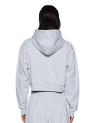 WOMENS COLLEGE ORIGIN ZIP HOODIE GREY MARLE FLEECE