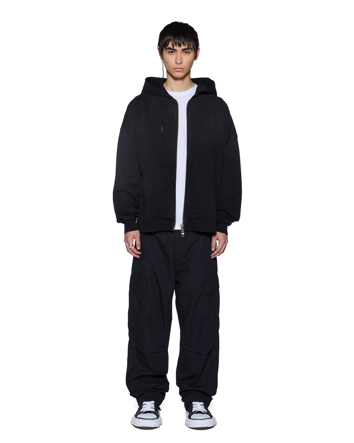 MENS INTRUDER EKCESS ZIP HOODIE JET BLACK FLEECE