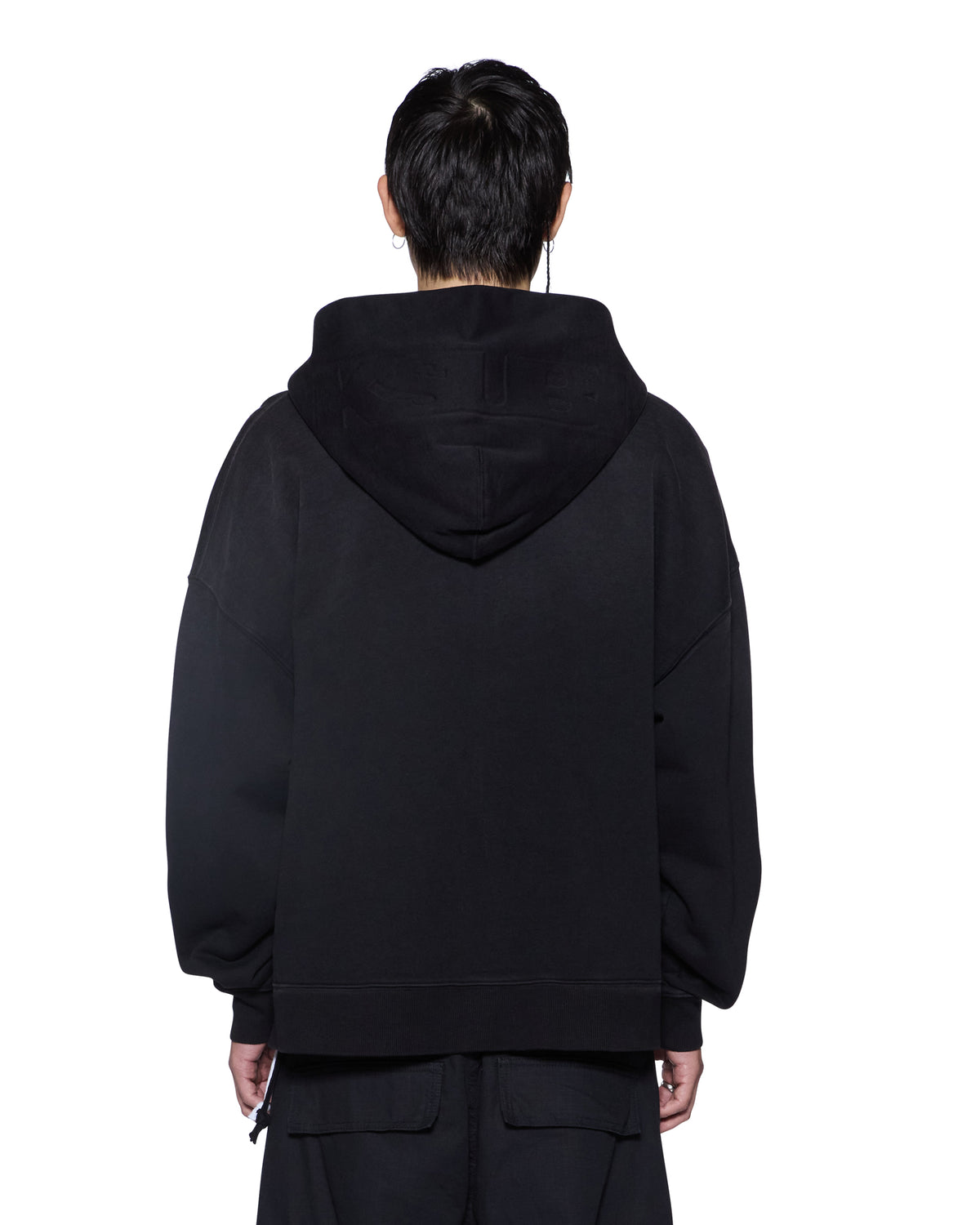 MENS INTRUDER EKCESS ZIP HOODIE JET BLACK FLEECE