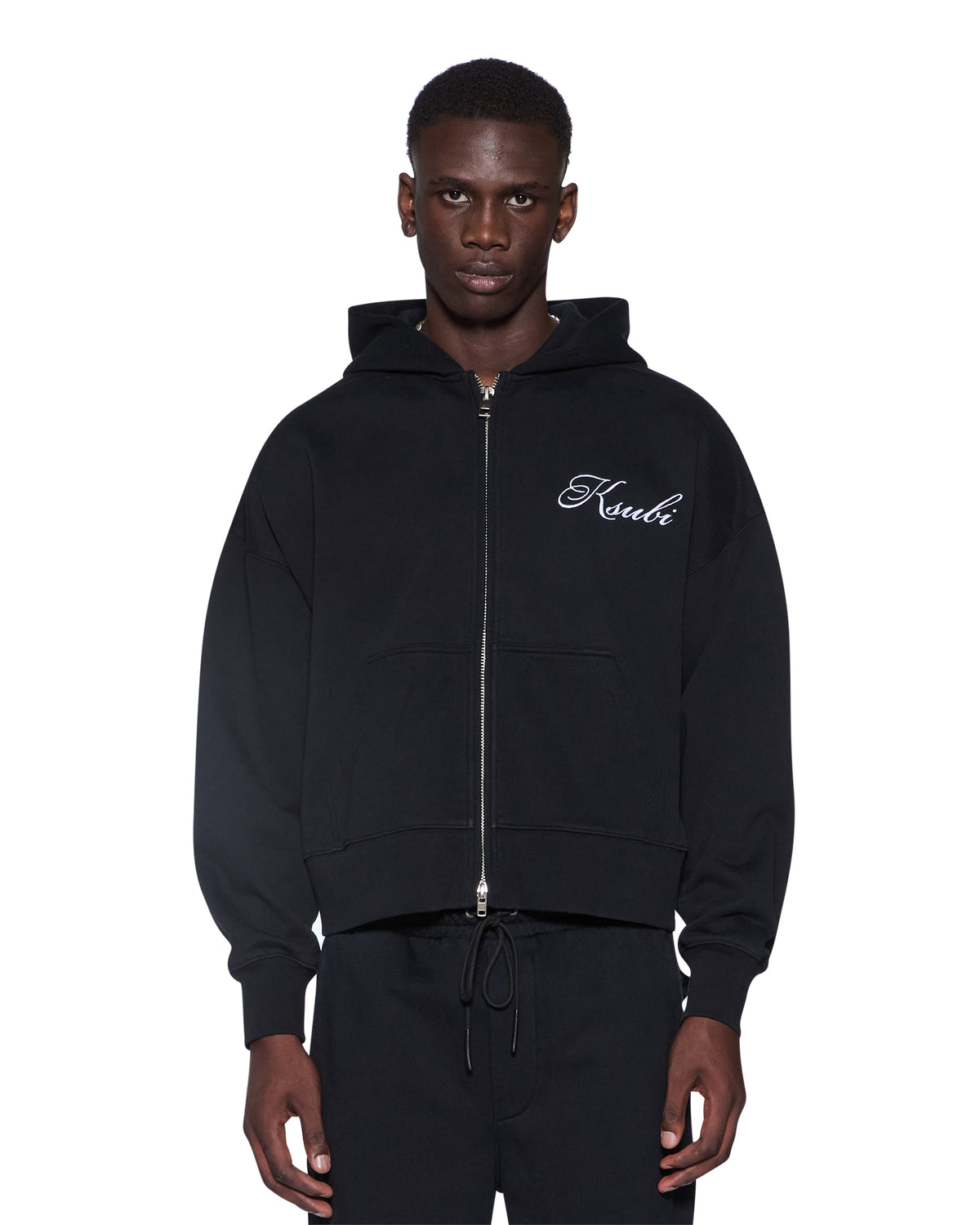MENS KROWN HALEN ZIP HOODIE BLACK FLEECE