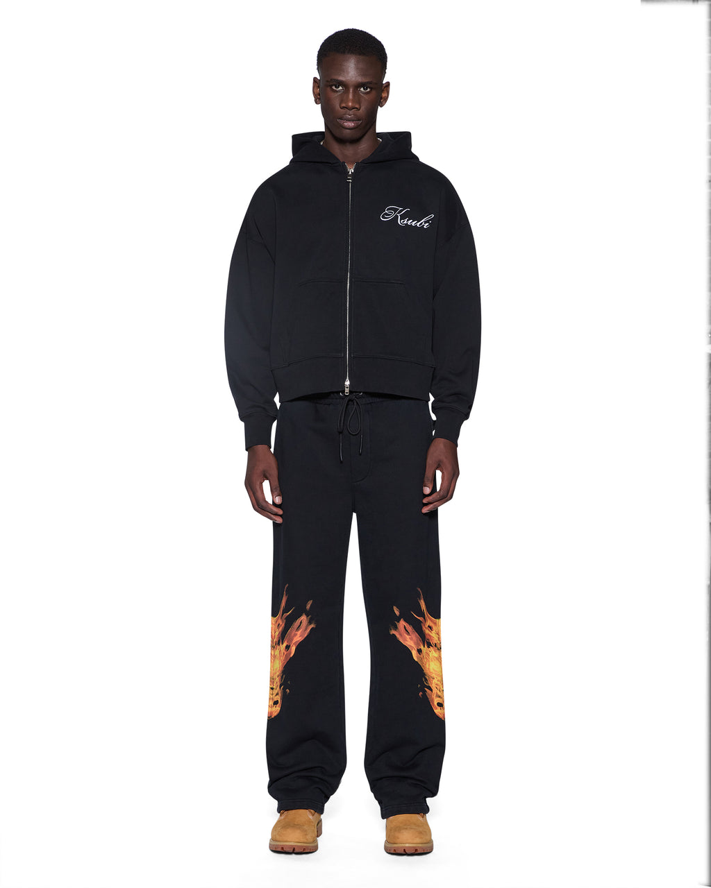 MENS KROWN HALEN ZIP HOODIE BLACK FLEECE