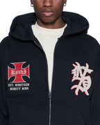MENS LEAGUE EKCESS ZIP HOODIE JET BLACK FLEECE