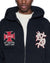 MENS  LEAGUE EKCESS ZIP HOODIE JET BLACK OVERSIZED FLEECE