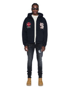 MENS LEAGUE EKCESS ZIP HOODIE JET BLACK FLEECE