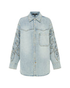 Womens Frontier Ls Shirt Paragon Patch Oversized Shirts - Denim