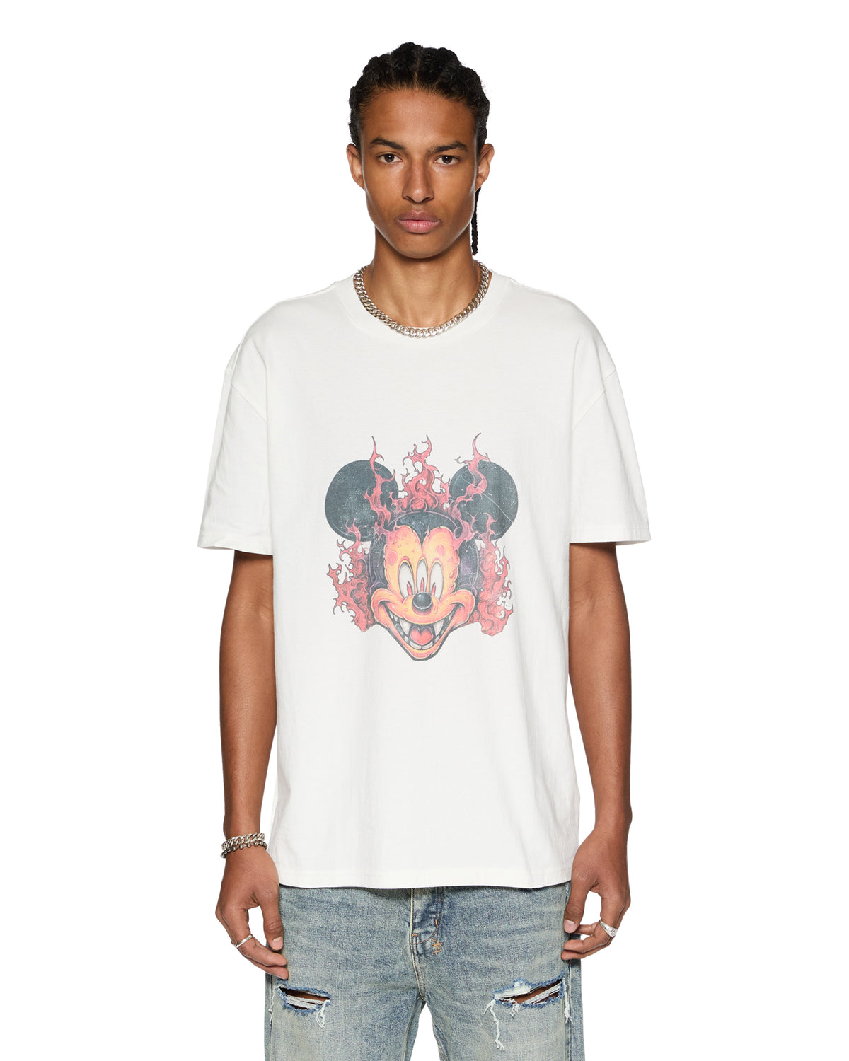 Mens Fuego Biggie Ss Tee Tru White Oversized Tees - White