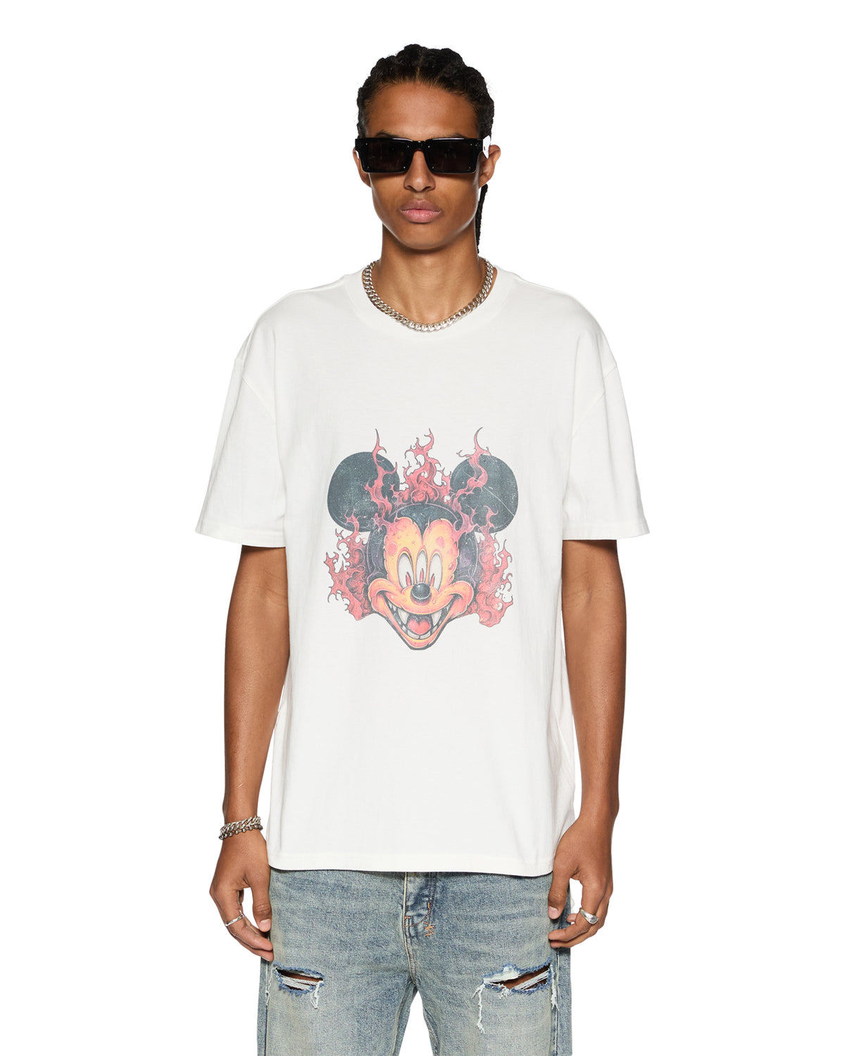 Mens Fuego Biggie Ss Tee Tru White Oversized Tees - White
