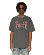 Mens Fuego Ekcess Ss Tee Charcoal Oversized Tees - Black