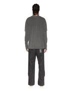 Mens Fuego Layered Ls Tee Charcoal Oversized Tees - Black
