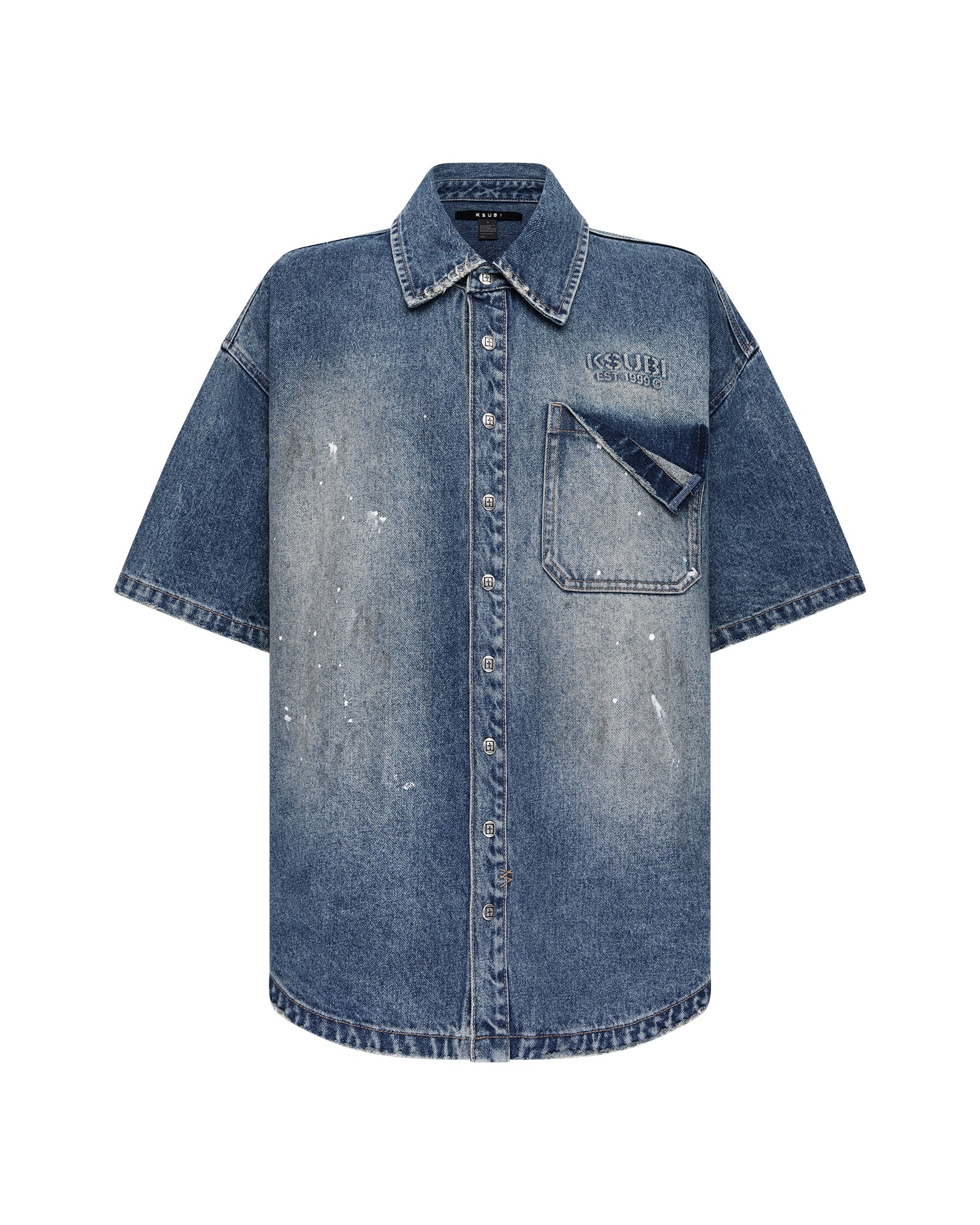 Womens Garage Denim Ss Shirt Painter Blue Shirts | Ksubi ++