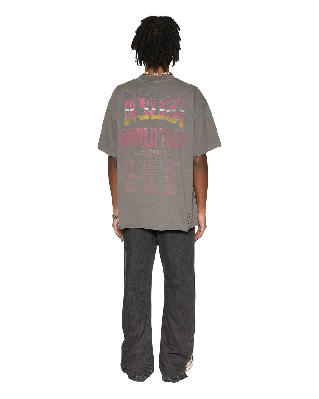 Mens Global Ekcess Ss Tee Black Fade Oversized Tees - Grey