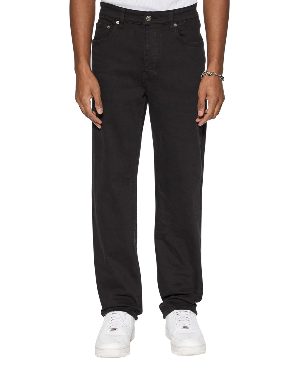 Mens Hazlow Ghosted Straight Denim Jeans - Black