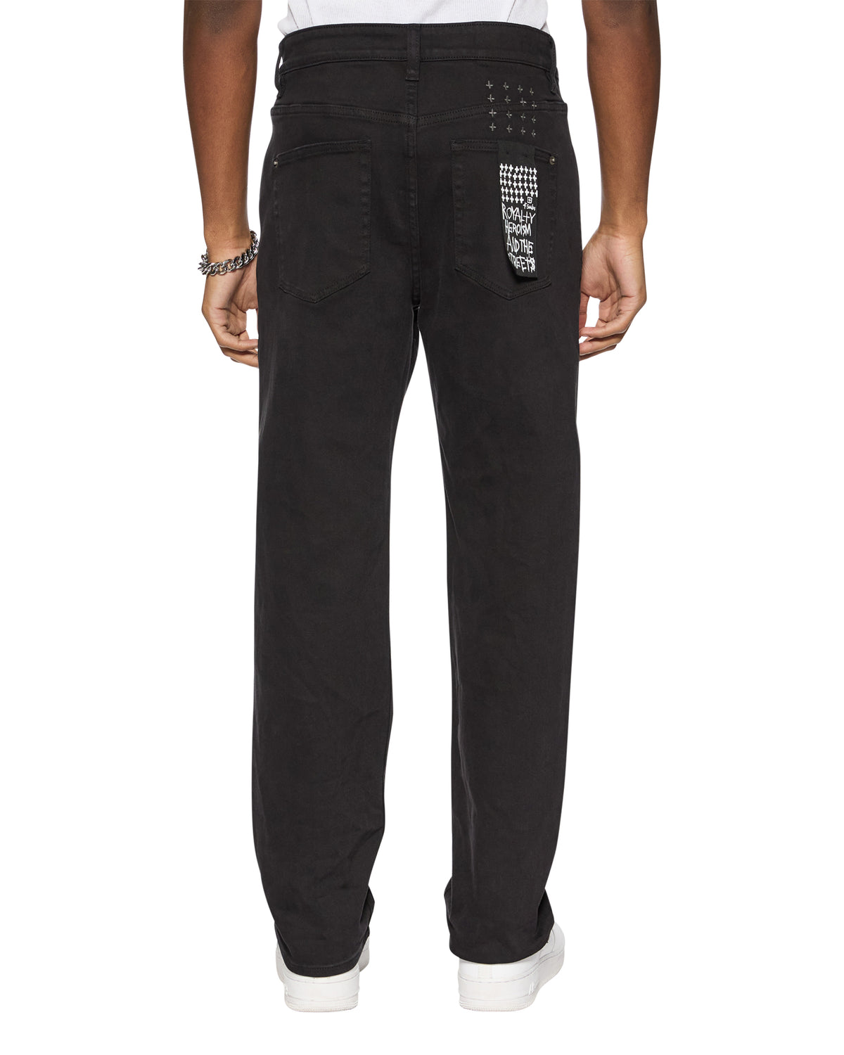 Mens Hazlow Ghosted Straight Denim Jeans - Black