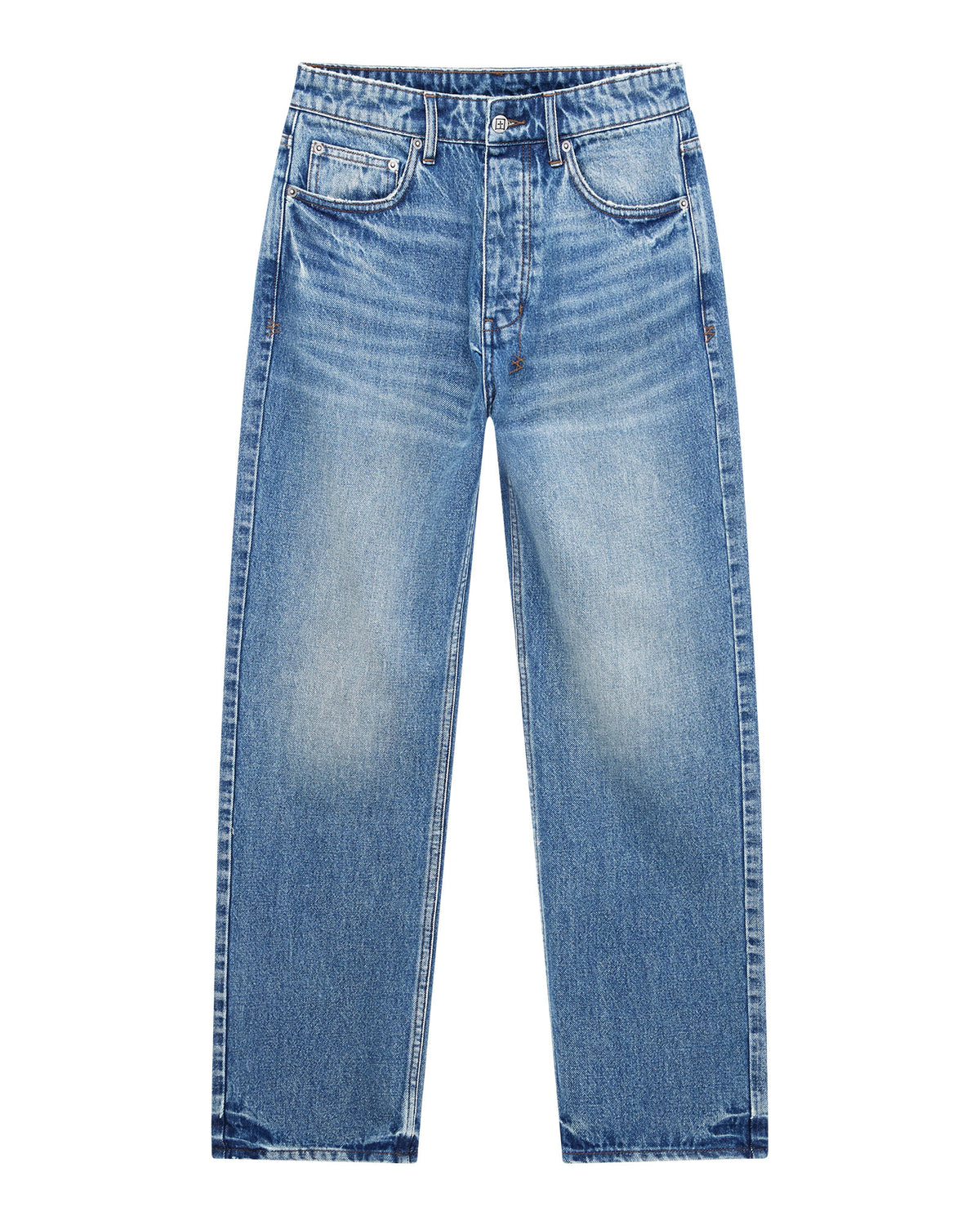 Mens Hazlow Roadhouse Repair Straight Denim Jeans - Denim