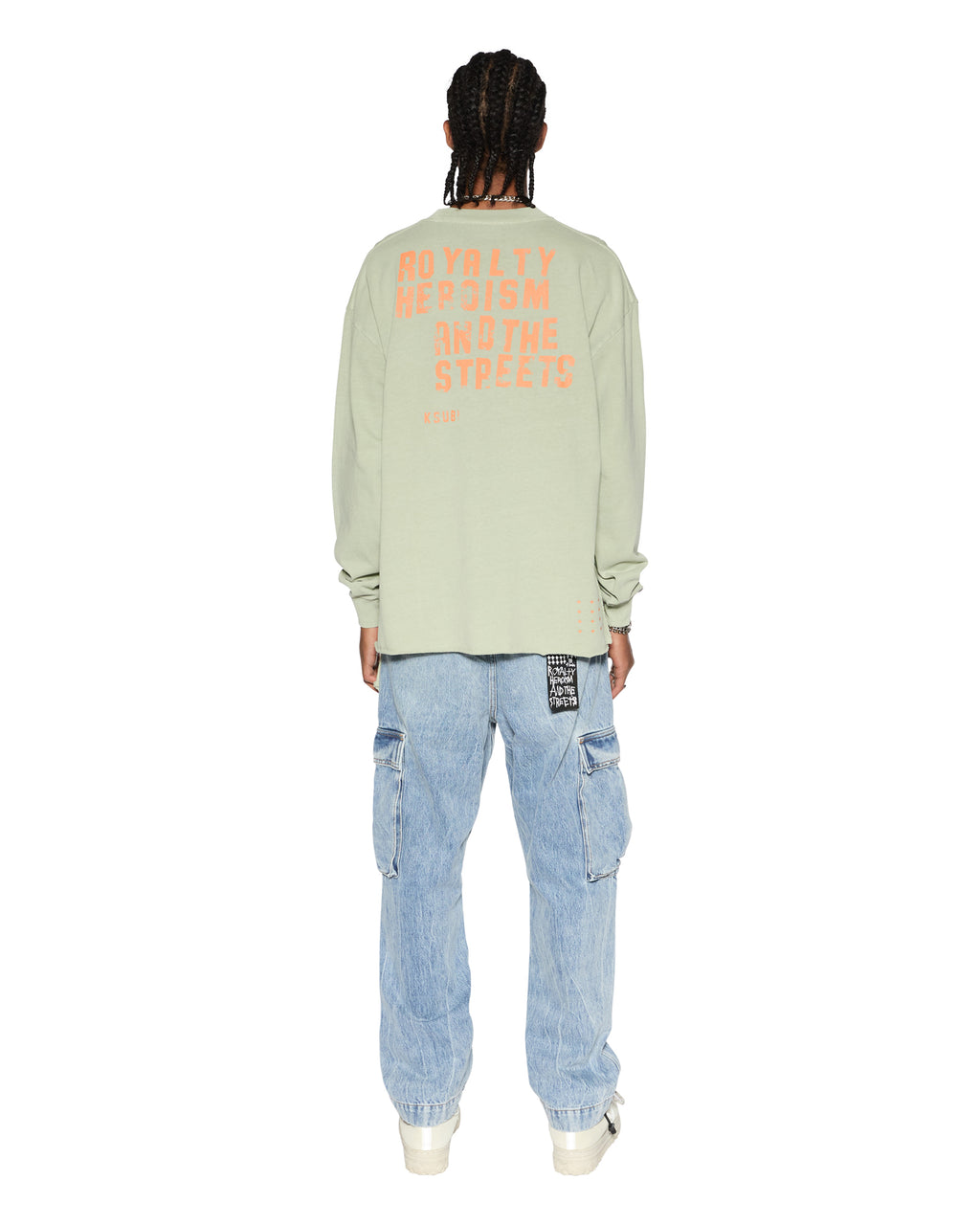 Mens Hero Ekcess Ls Tee Grass Oversized Tees - Green