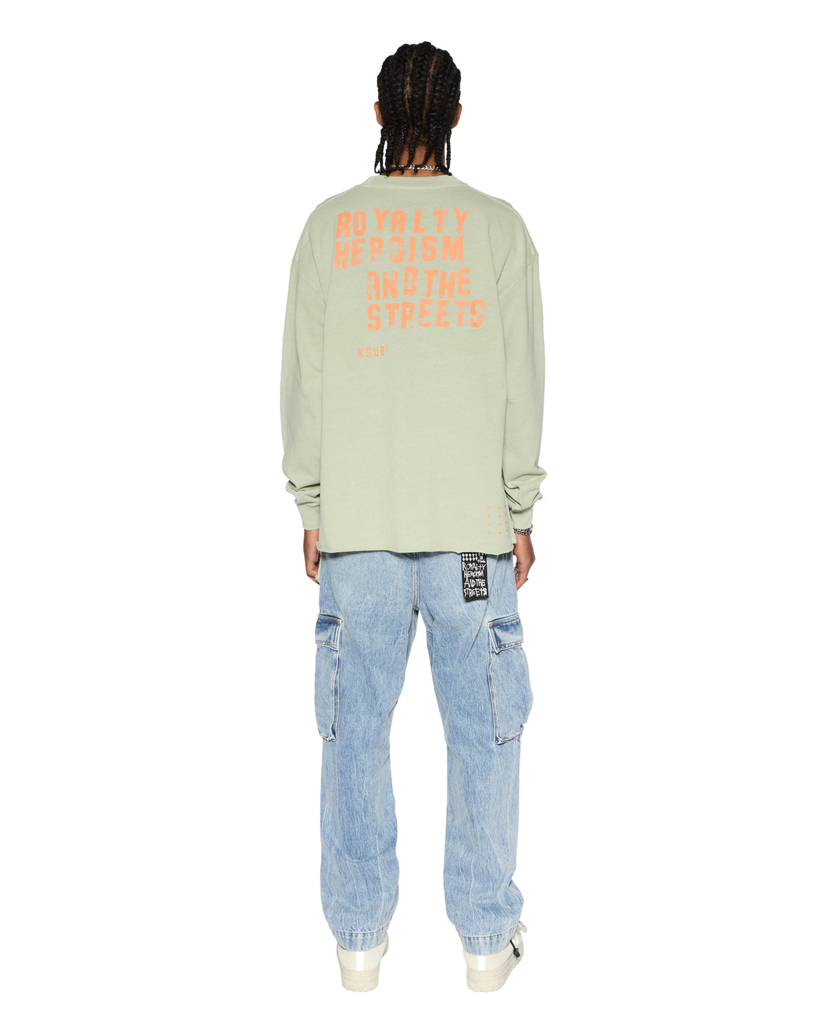 Mens Hero Ekcess Ls Tee Grass Oversized Tees - Green