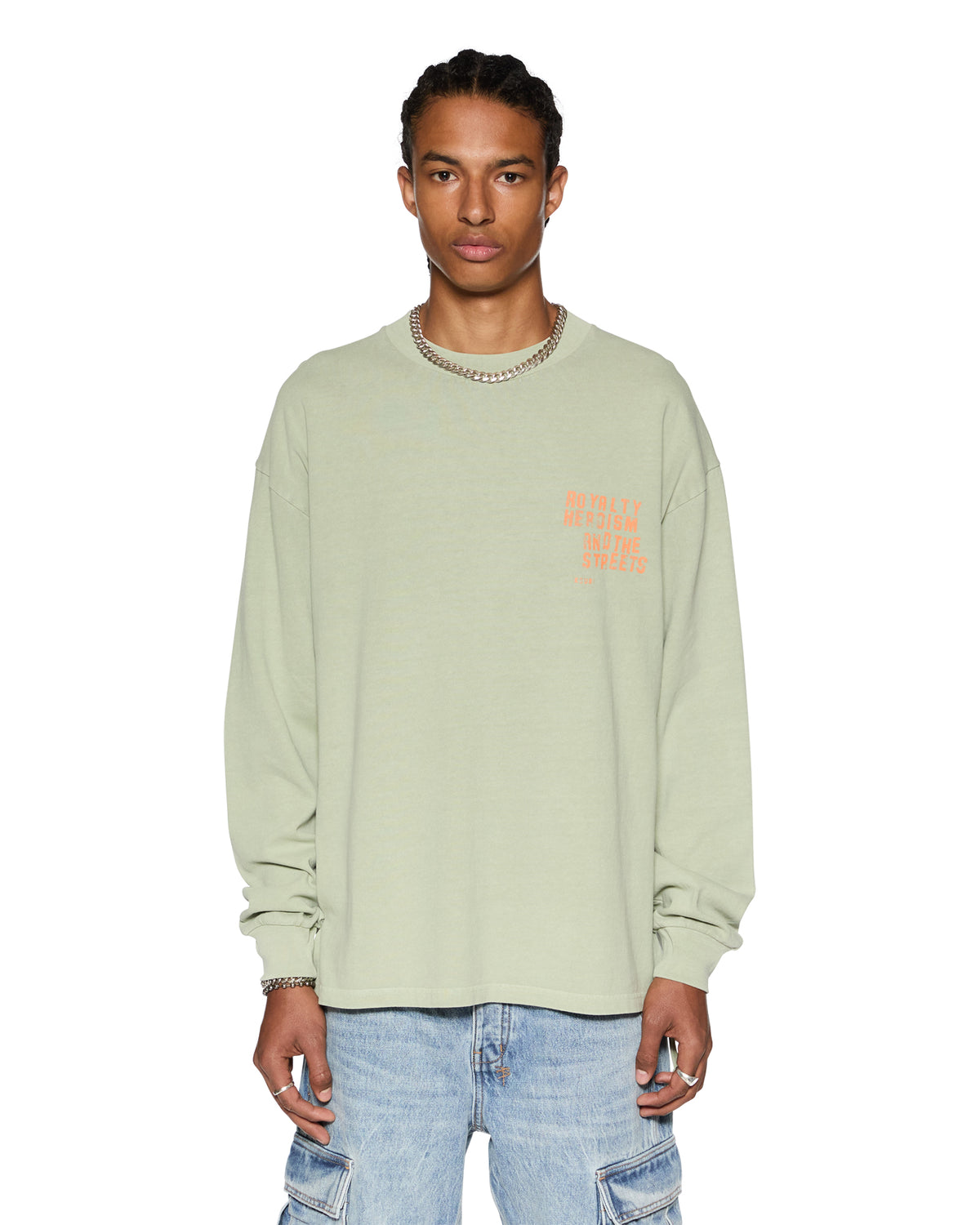 Mens Hero Ekcess Ls Tee Grass Oversized Tees - Green