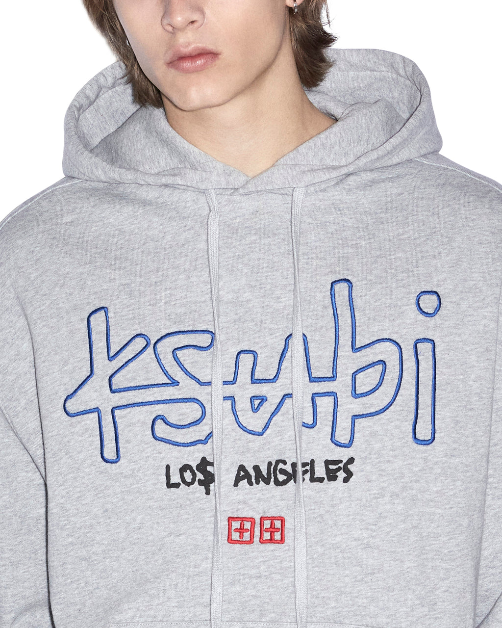 MENS LA 4X4 BIGGIE HOODIE GREY MARLE FLEECE