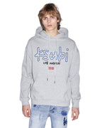 MENS LA 4X4 BIGGIE HOODIE GREY MARLE FLEECE