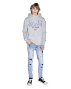 MENS LA 4X4 BIGGIE HOODIE GREY MARLE FLEECE
