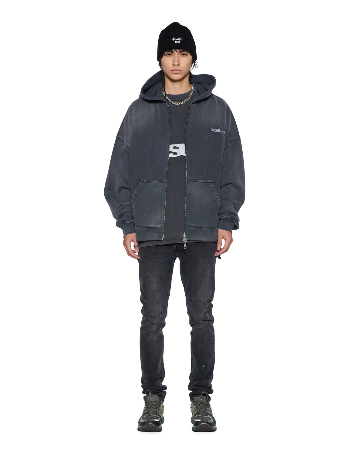 ACE EKCESS ZIP THRU HOODIE BLACK FADE