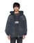 MENS  ACE EKCESS ZIP THRU HOODIE BLACK FADE OVERSIZED FLEECE