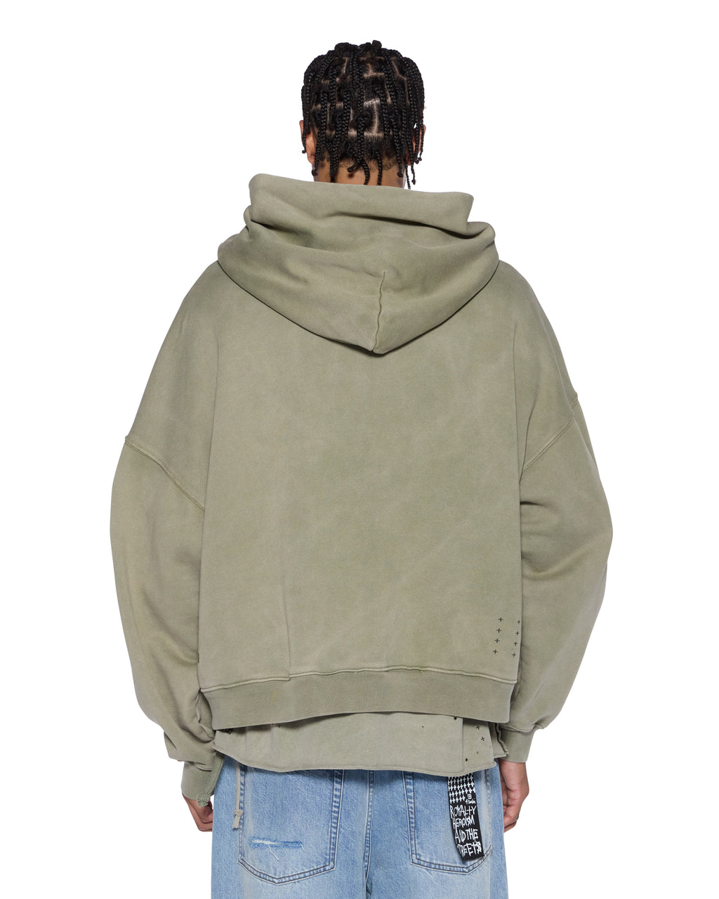 Mens Blasted Ekcess Hoodie Outback Oversized Fleece - Green