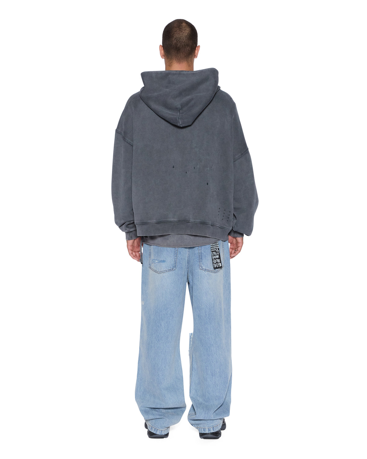 MENS BLASTED EKCESS HOODIE RHINO FLEECE