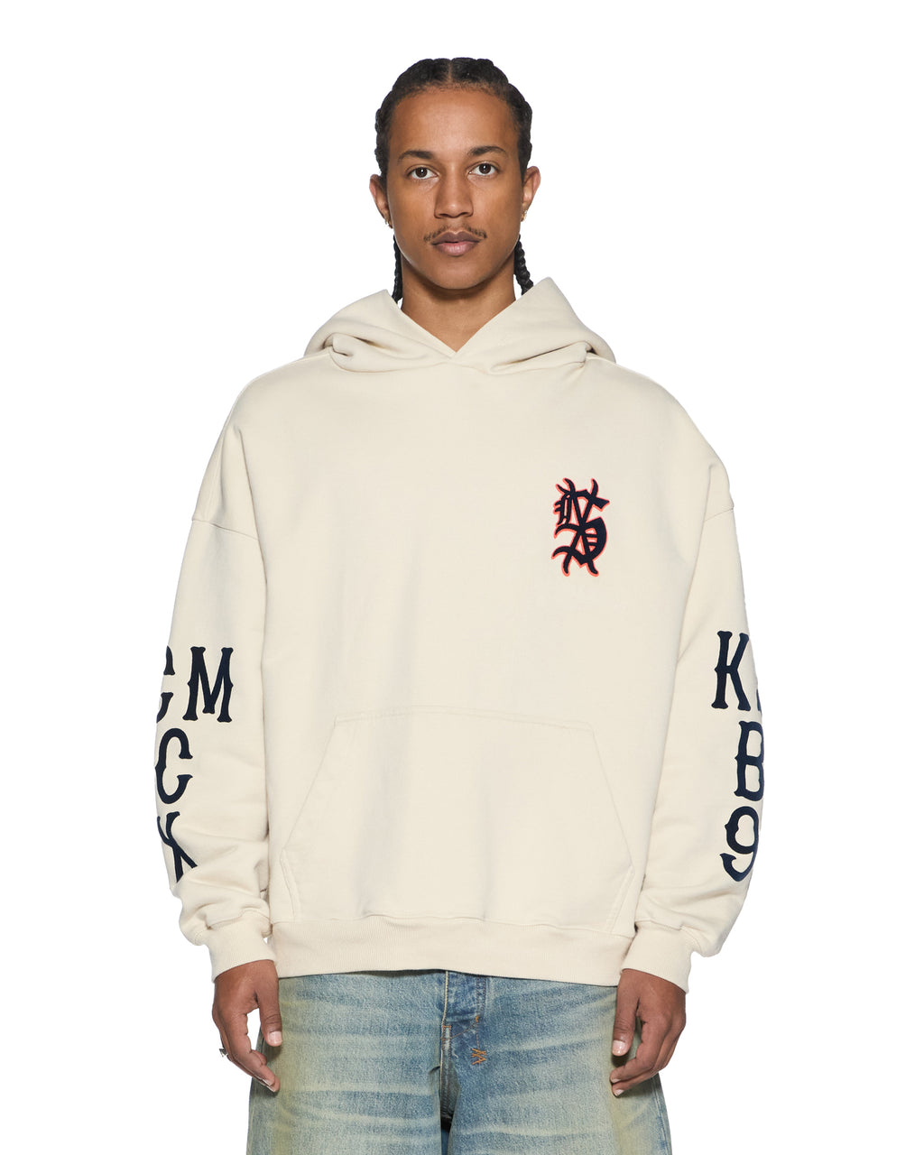 Mens Bolter Ekcess Hoodie Ecru Oversized Fleece - Beige