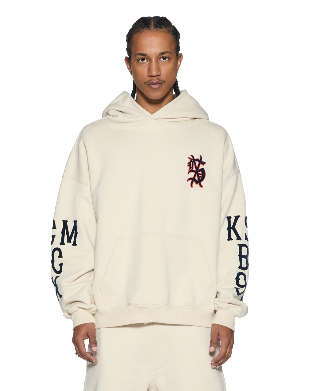 Mens Bolter Ekcess Hoodie Ecru Oversized Fleece - Beige