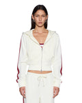 CARTER SLIM HOODIE OFF WHITE BURGUNDY